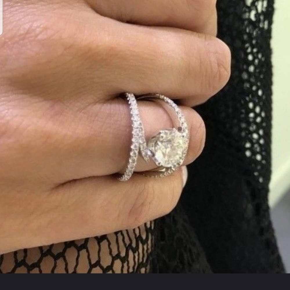 💍💍Pretty Round 2.46 CT 10 KT white gold plated ring💍💍 - Picture 5 of 11